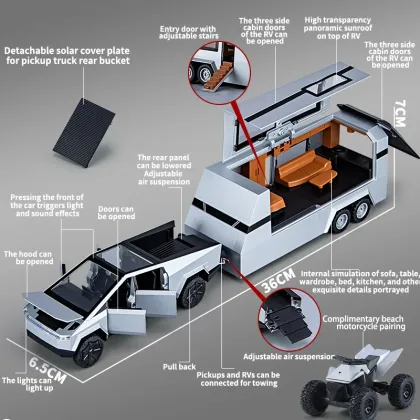 1/32 Scale TSL Trailer Off-Road Alloy Model Car with Sound and Light - Kids Toy Gift