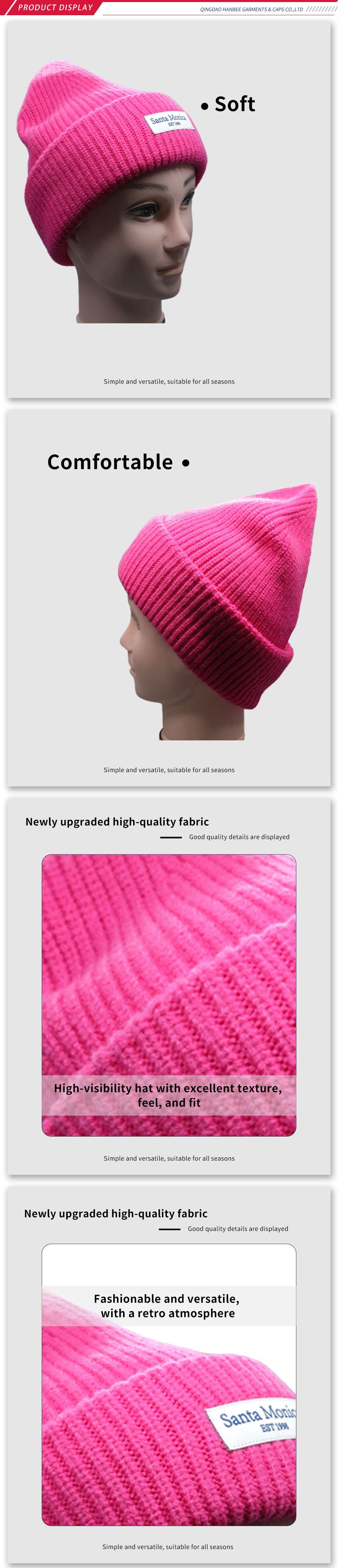 Fuchsia Knit Beanie for Women and Men