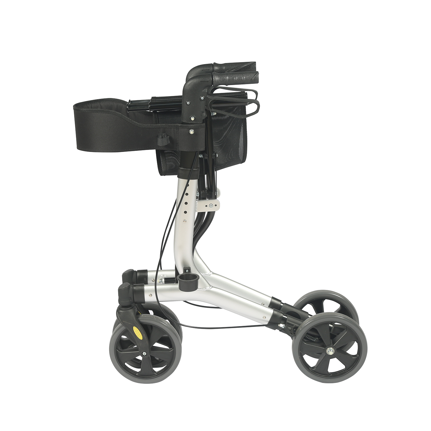 Out Lightweight Rollator Four Wheel Euro Style Walker with Seat and Locking Brakes