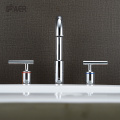 3 hole dual handle chrome brass faucet