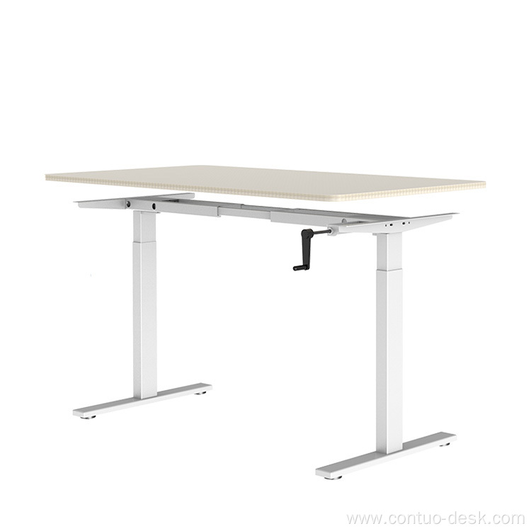 Ergonomic Office Height Adjustable Standing Table Manual Metal Crank Lifting Frame Desk