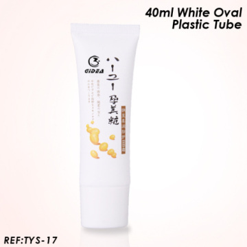 40ml White Plastic Oval Tube For Cosmetic Packaging 