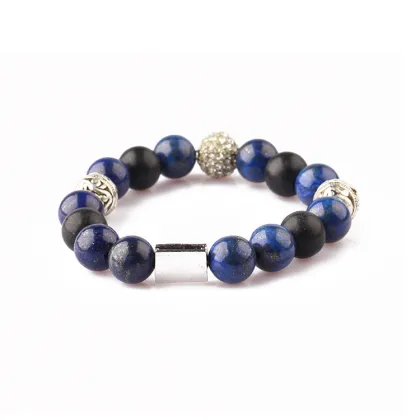 lucky blue gemstone lapis lazuli custom beads bracelet