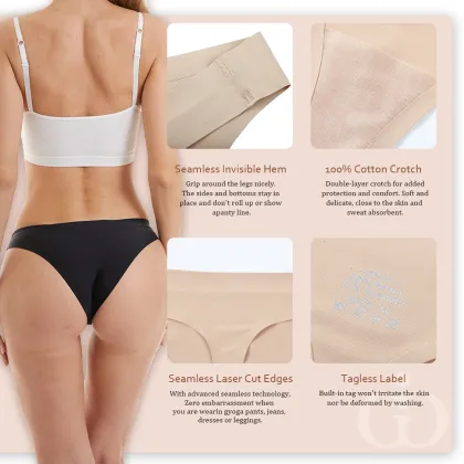 Seamless Brazilian Ice Silk No Show Panties