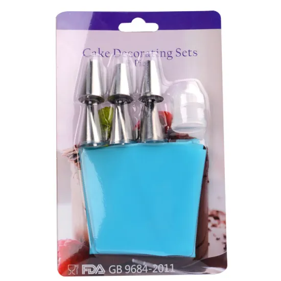Stainless Steel Cake Tool Set with Nozzles and Silicone Bag for Baking