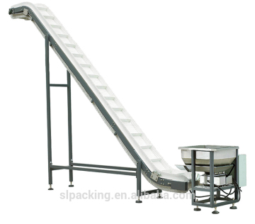 Incline belt elevator conveyor for frozen food