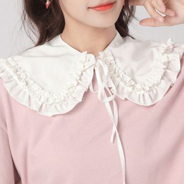 2020 Japanese Women Girls Lolita Doll Double Layer Ruffles Fake Collar Shoulder Wrap