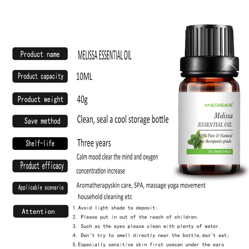 Water-Soluble Melissa Essential Oil For Diffuser Massage