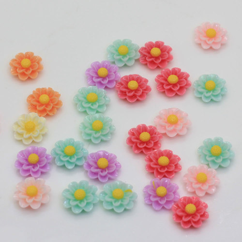 Simulated Kawaii Colorful Flower Shaped Resin Cabochon For DIY Toy Decor Beads Girls Hair Accessories Charms