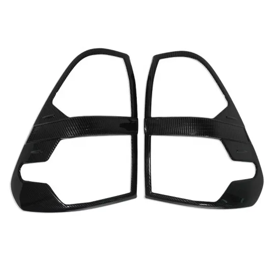 Carbon Black Rear Tail Light Cover Trim for Toyota Hilux Revo Rocco 2015-2020