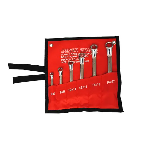 Metric Double Offset Ring Spanner Wrench Plastic Clip Set