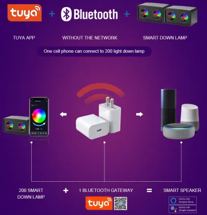 Fxpot Smart LED Light - Colorful Tuya Group Control 10W Square RGB BT Downlight