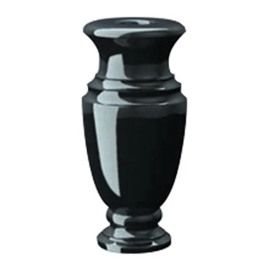 JK Polished Black Granite Flower Vases for Tombstones & Headstones