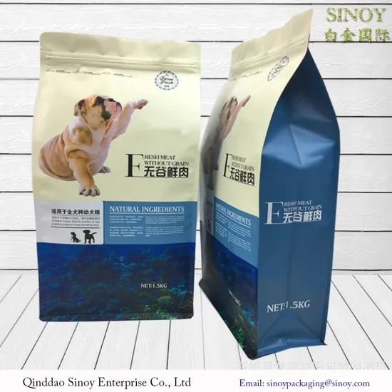 High quality of animal feed packaging pouch for dog cat pet dry food packaging coloring printing bag