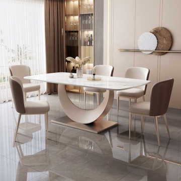 Luxury Marble Top Stainless Steel Base Coffee Table for Minimalist Living Room