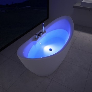 Modern Design Freestanding Acrylic Whirlpool Bathtub with Drainer