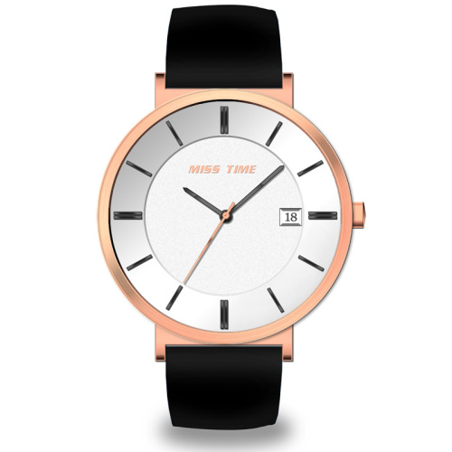 hottest ultra thin mininalist quartz watch leather band