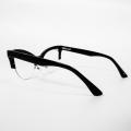 Oversized Black Women'S Cateye Half Rim Glasses Frames