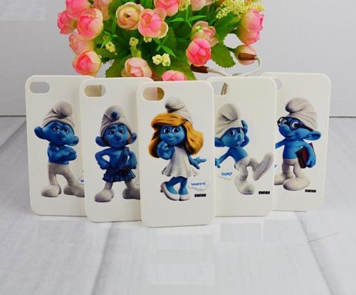 Polycarbonate light surface and Smurfs cases for iPhone with Resistant to wearing and scraping