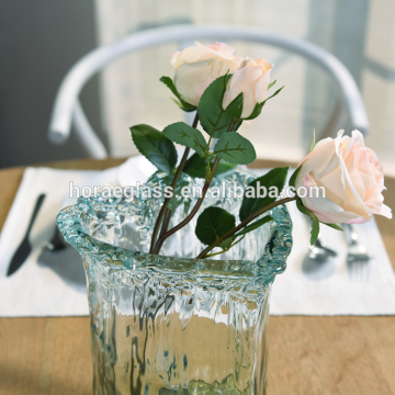New customized size clear glass flower vase for wedding decoration