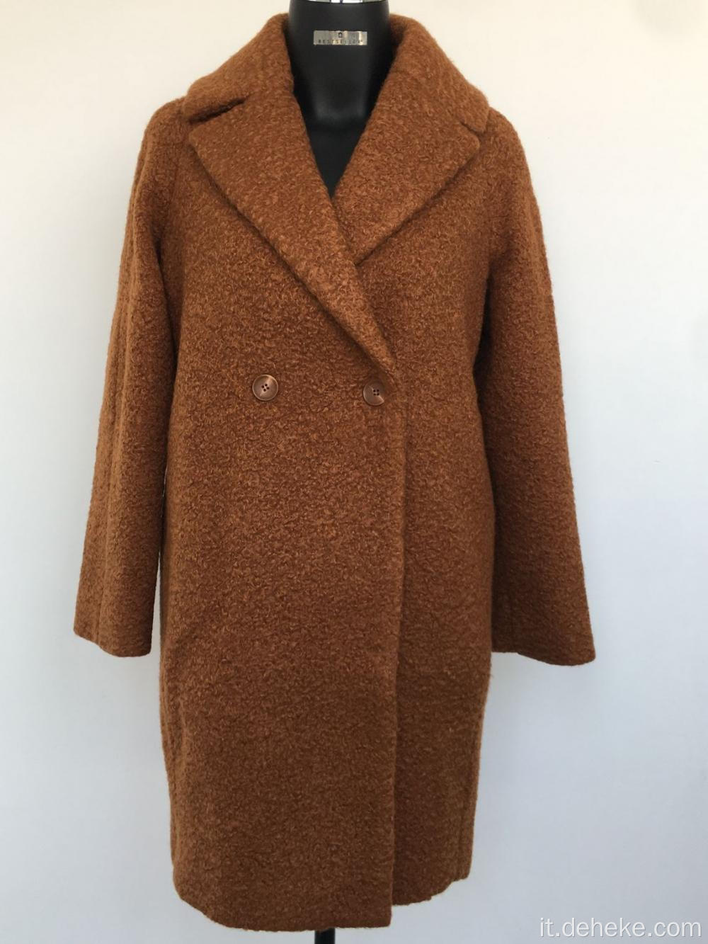 Cappotto lungo inverno da donna cammello