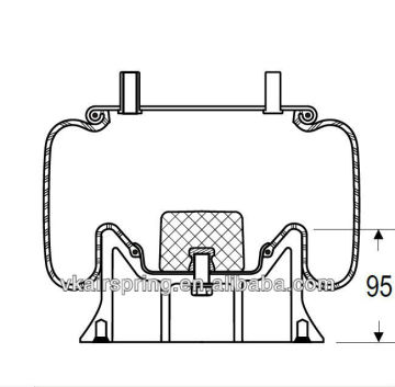 GRANNING 5065 natural rubber air bag suspension spring/ 1R12-132 air ride suspension system spare parts alloy piston