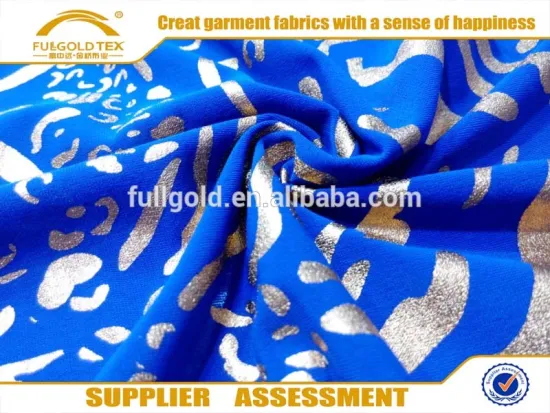 2016 Hot sale wholesale 50D knitting chiffon with foil,long dress chiffon new style in shaoxing