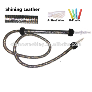 2018 Shining Leather Hookah Shisha Hose With Long Handle