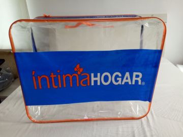 high quality Clear PVC blanket bag with handle and steel rim