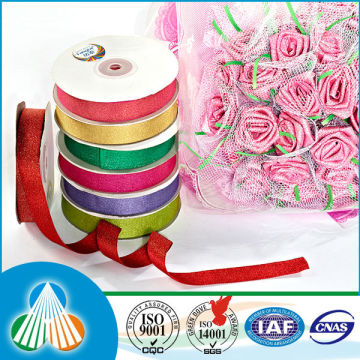 pink glitter silk ribbon roses