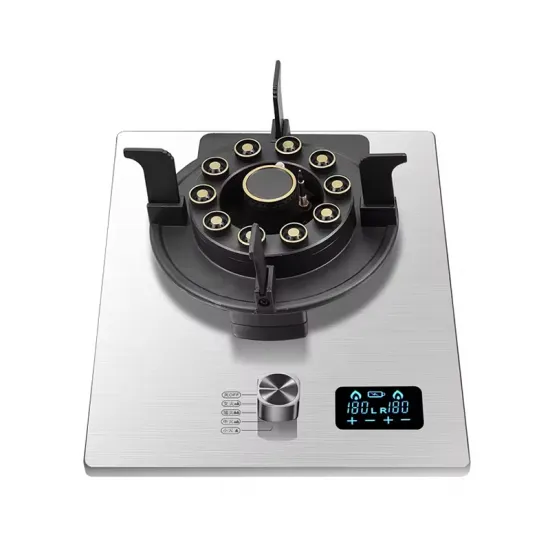 Single Burner Stainless Steel Kitchen Gas Stove with Water Pan and Support