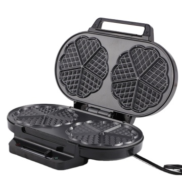 Non-Stick Coated Love Heart Shaped Waffle Maker with 1200W: Perfect for Delicious Treats