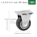 1.5/2/2.5/3 Inch Light-Duty Direction Wheel Black PU Caster