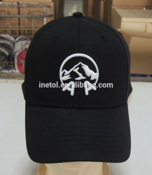 2016 Custom High Quality adjustable black color 3d embroidery baseball caps