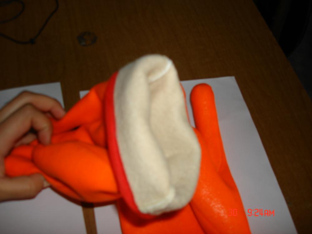 Guantes químicos resistentes a la naranja PVC recubierto de 12 &quot;