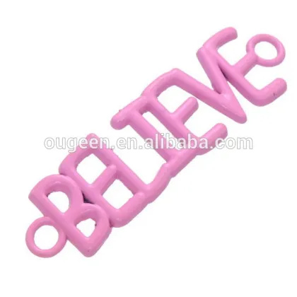 jewelry findings Newest Fashion metal zinc alloy Unique bracelet believe charm