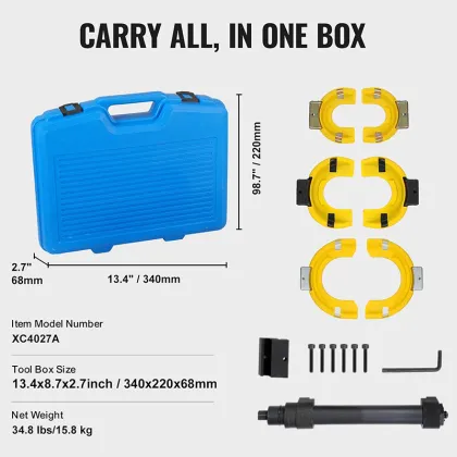 Universal Macpherson Strut Spring Compressor Kit with Yellow Protective Sleeve