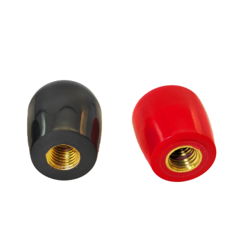 Bakelite Oval Knob with 1/4-20 Female Brass Thread in Black or Red