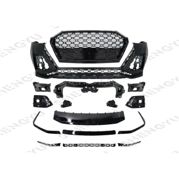 Car Front Bumper with Grille and Front Lip for Audi Q5 2021-2023 - Upgrade to RSQ8 Model