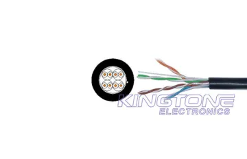 Black Pe Jacket 4x2x0.5mm Cat5e Network Cable Utp Outdoor Networking Cable
