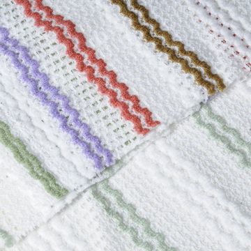 Jacquard de crespón de punto por urdimbre de poliéster SP a rayas