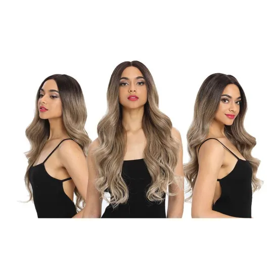 30 Inches Loose Wave Wig Ombre Blonde Wig  Long wavy Heat Resistant Fiber Easy 360 Synthetic HD Lace Front Wigs For Black Women