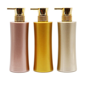 500ml PET Plastic Shampoo Bottles with Golden Pump - Rose Gold Lotion Bottles