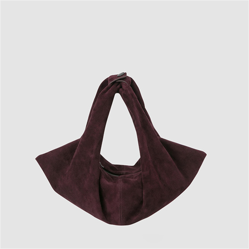 Enchanting Wine Red Luxurious Imported Suede Dumpling Bag