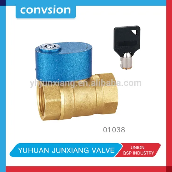 Junxiang 01038 magnetic brass ball valve lockabl e type with key