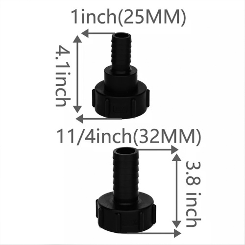 2 &quot;грубая нить до 1&quot; (25 мм) хвост шланга