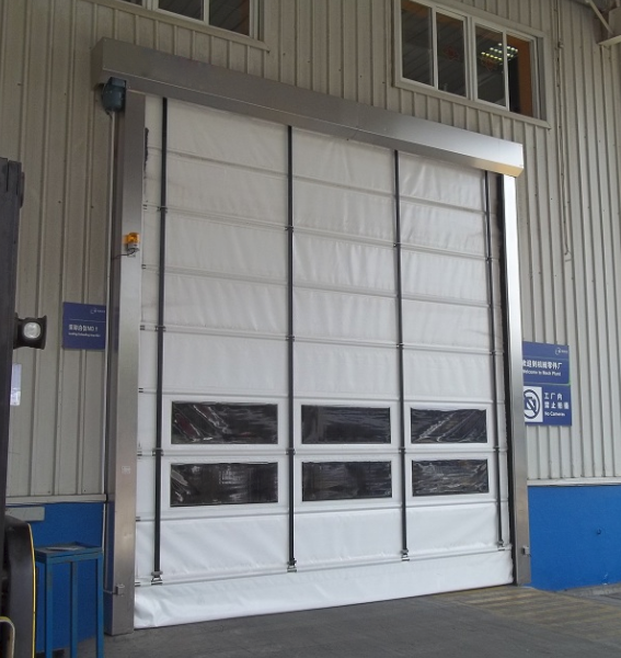 Stacking Up Opening Large PVC High Speed Door