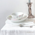 Elegant ceramic tableware with artistic design features