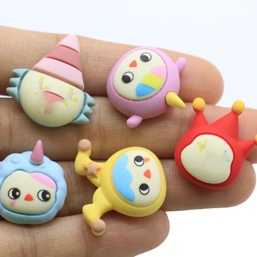 Kawaii Assorted of Cartoon Clown Resin Home Decor Flatback Miniature for Hair Tie Making