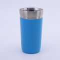 Spray molded outdoor portable cup with lid